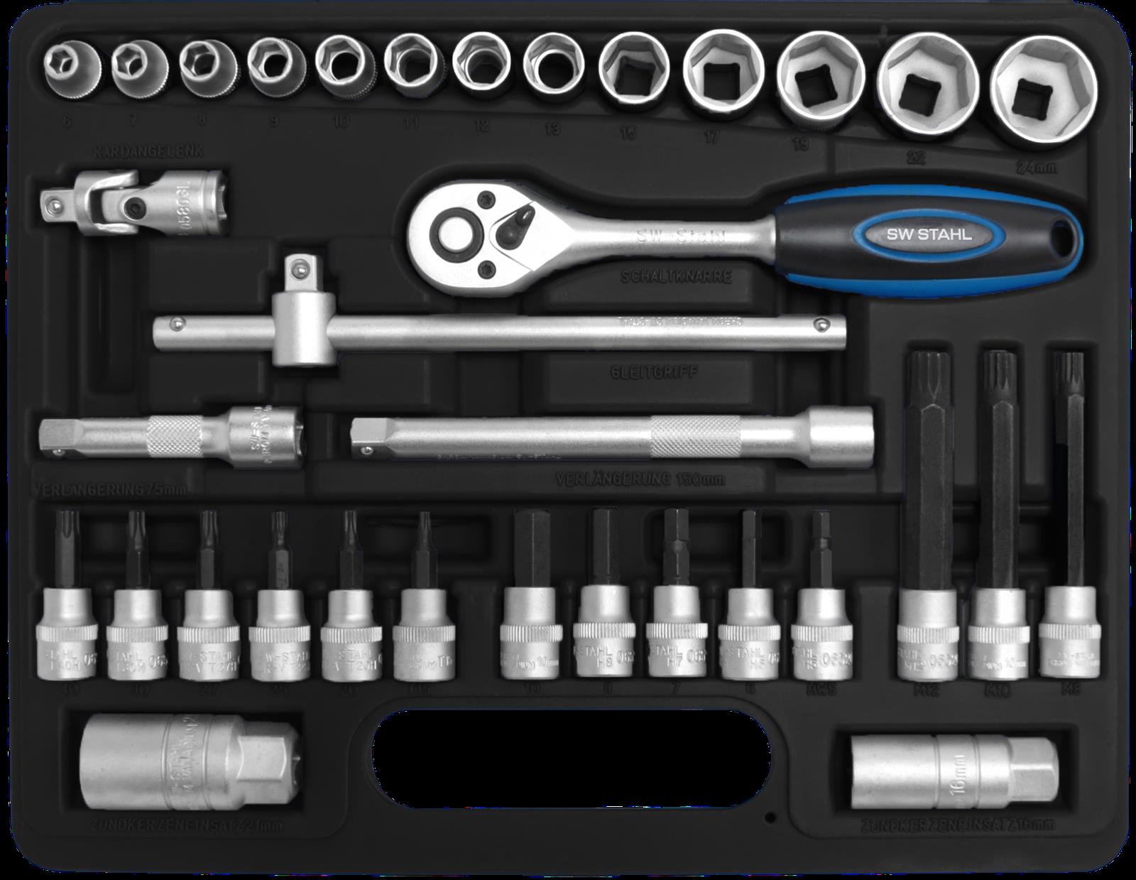 SW-Stahl 3/8 " Werkstattsatz, 34-teilig 06520L